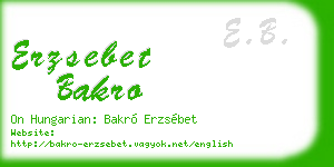erzsebet bakro business card